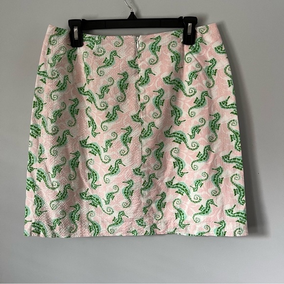Vineyard Vines Textured Seersucker 100% Cotton Pale Pink Seahorse Mini Skirt 6 - Picture 11 of 15
